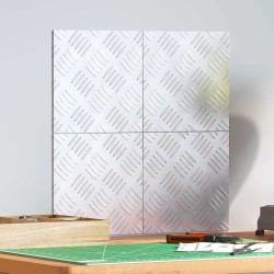 Nez de marche Carré 4 pcs Argenté 20 x 20 cm Aluminium 531317531317