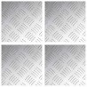 Nez de marche Carré 4 pcs Argenté 20 x 20 cm Aluminium 531317531317