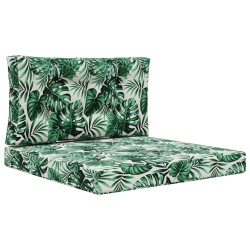 Coussin de canapé d'extérieur 2 pcs Motif feuille Polyester 531329531329