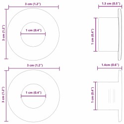 Bouchons de table de baby-foot 10 pcs Noir 3 x 3 x 1,4 cm HIPS 531331531331