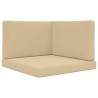 Coussin de canapé d'extérieur 3 pcs Beige Polyester 531332531332