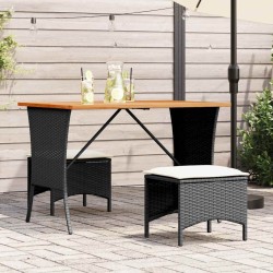 Table de jardin avec dessus en bois d'acacia noir 105x75x72 cm 531342531342