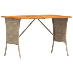Table de jardin avec dessus en bois d'acacia beige 105x75x72 cm 531343531343