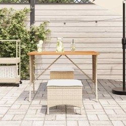 Table de jardin avec dessus en bois d'acacia beige 105x75x72 cm 531343531343