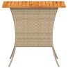 Table de jardin avec dessus en bois d'acacia beige 105x75x72 cm 531343531343