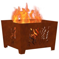 Braise Marron 60 x 60 x 40 cm Acier patiné 531351531351