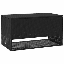 Coffre à coussins d'extérieur noir 100x55x55,5cm résine tressée 531357531357