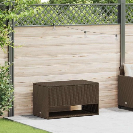 Coffre à coussins d'extérieur marron 100x55x55,5 cm polyrotin 531358531358