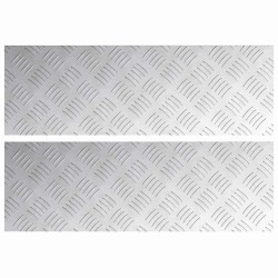Nez de marche Rectangulaire 2 pcs Argenté 60 x 20 cm Aluminium 531372531372