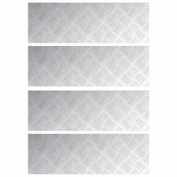 Nez de marche Rectangulaire 4 pcs Argenté 60 x 20 cm Aluminium 531373531373