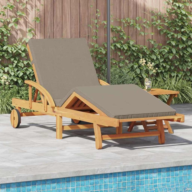 Transat avec coussin Taupe 200 x 67 x 84cm Bois d'acacia massif 531382531382