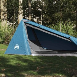 Tente de camping tunnel 1 personne bleu imperméable 531386531386