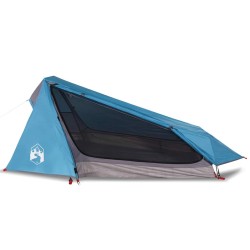 Tente de camping tunnel 1 personne bleu imperméable 531386531386