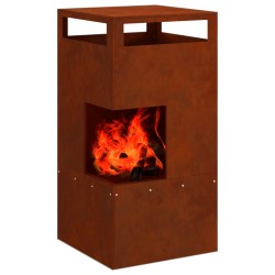 Braise Marron 50 x 50 x 100 cm Acier patiné 531388531388