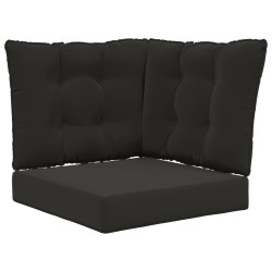Coussin de canapé d'extérieur 3 pcs Noir Polyester 531389531389