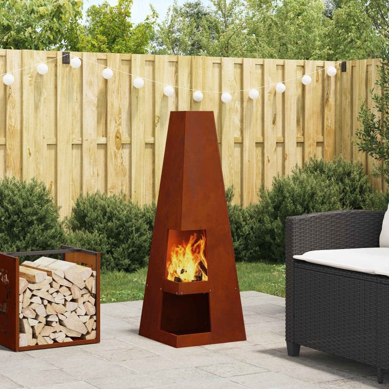 Braise Marron 35 x 35 x 100 cm Acier Corten 531420531420