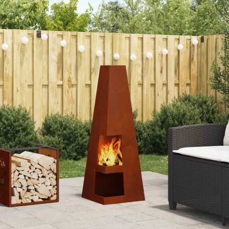 Braise Marron 35 x 35 x 100 cm Acier Corten 531420531420