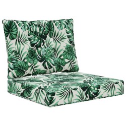 Coussin de canapé d'extérieur 2 pcs Motif feuille Polyester 531437531437