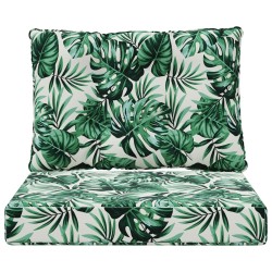 Coussin de canapé d'extérieur 2 pcs Motif feuille Polyester 531437531437