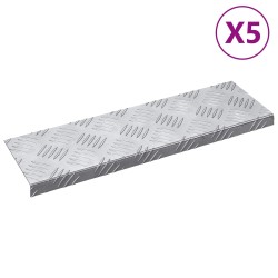 Nez de marche 5 pcs Argenté 60 x 18 x 2,5 cm Aluminium 531438531438