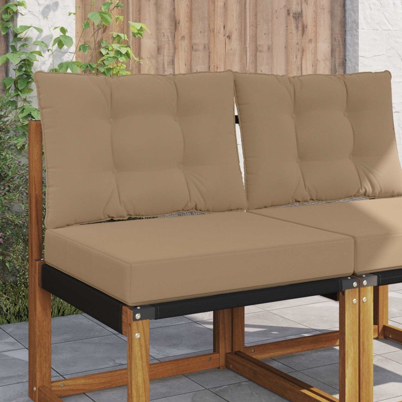 Coussin de canapé d'extérieur 2 pcs Taupe Polyester 531441531441