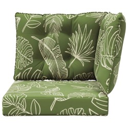 Coussin de canapé d'extérieur 3 pcs Modèle feuille Polyester 531444531444