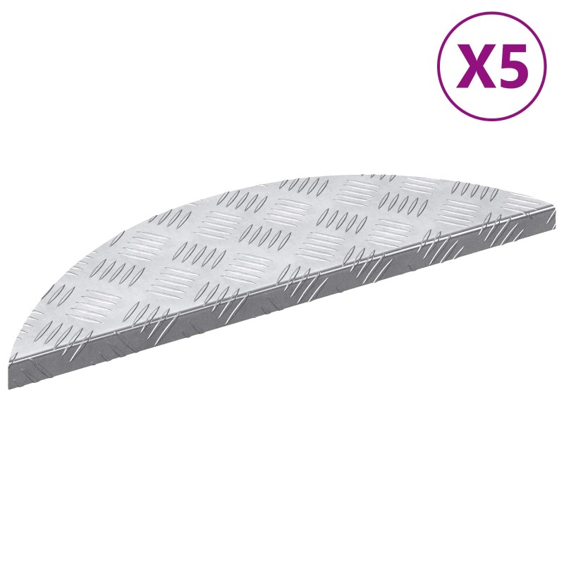 Nez de marche 5 pcs Argenté 60 x 18 x 2,5 cm Aluminium 531449531449