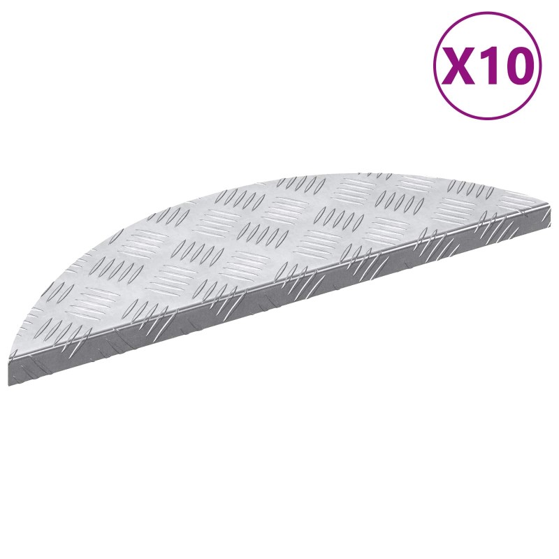 Nez de marche 10 pcs Argenté 60 x 18 x 2,5 cm Aluminium 531450531450