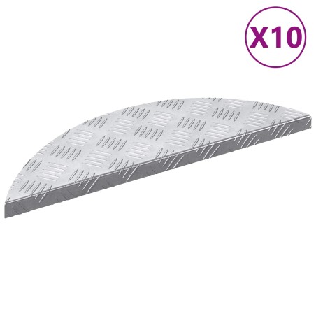 Nez de marche 10 pcs Argenté 60 x 18 x 2,5 cm Aluminium 531450531450