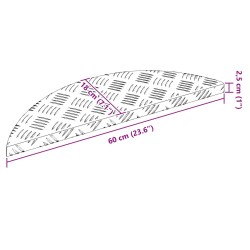 Nez de marche 10 pcs Argenté 60 x 18 x 2,5 cm Aluminium 531450531450