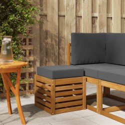 Banc de jardin avec coussin 2 Pièce Naturel et Anthracite 531470531470