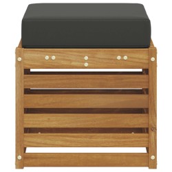 Banc de jardin avec coussin 2 Pièce Naturel et Anthracite 531470531470