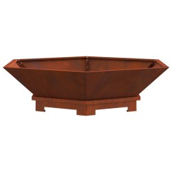 Foyer de cheminée Marron 100 x 100 x 28 cm Acier patiné 531492531492