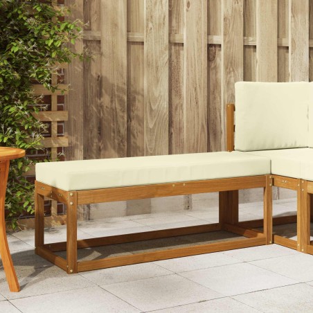 Banc de jardin avec coussin Naturel et Crème 115 x 43 x 45 cm 531493531493