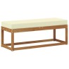 Banc de jardin avec coussin Naturel et Crème 115 x 43 x 45 cm 531493531493