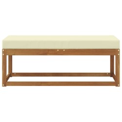 Banc de jardin avec coussin Naturel et Crème 115 x 43 x 45 cm 531493531493