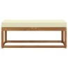 Banc de jardin avec coussin Naturel et Crème 115 x 43 x 45 cm 531493531493
