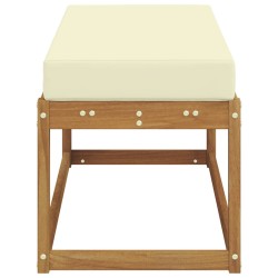 Banc de jardin avec coussin Naturel et Crème 115 x 43 x 45 cm 531493531493