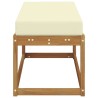 Banc de jardin avec coussin Naturel et Crème 115 x 43 x 45 cm 531493531493