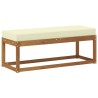 Banc de jardin avec coussin Naturel et Crème 115 x 43 x 45 cm 531493531493