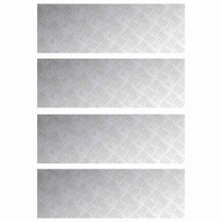 Nez de marche Rectangulaire 4 pcs Argenté 90 x 30 cm Aluminium 531494531494