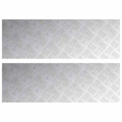 Nez de marche Rectangulaire 2 pcs Argenté 90 x 30 cm Aluminium 531512531512