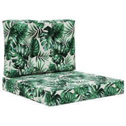 Coussin de canapé d'extérieur 2 pcs Motif feuille Polyester 531522531522