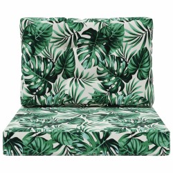Coussin de canapé d'extérieur 2 pcs Motif feuille Polyester 531522531522