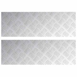 Nez de marche Rectangulaire 2 pcs Argenté 75 x 25 cm Aluminium 531524531524