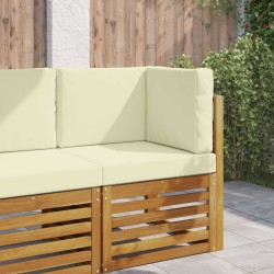 Coussin de canapé d'extérieur 3 pcs Crème Polyester 531525531525