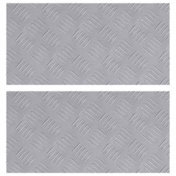 Nez de marche Rectangulaire 2 pcs Argenté 50 x 25 cm Aluminium 531530531530