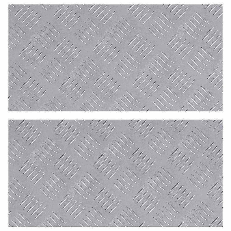 Nez de marche Rectangulaire 2 pcs Argenté 50 x 25 cm Aluminium 531530531530