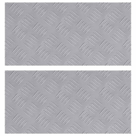 Nez de marche Rectangulaire 2 pcs Argenté 50 x 25 cm Aluminium 531530531530