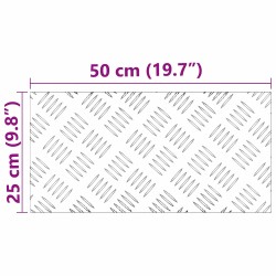 Nez de marche Rectangulaire 4 pcs Argenté 50 x 25 cm Aluminium 531531531531